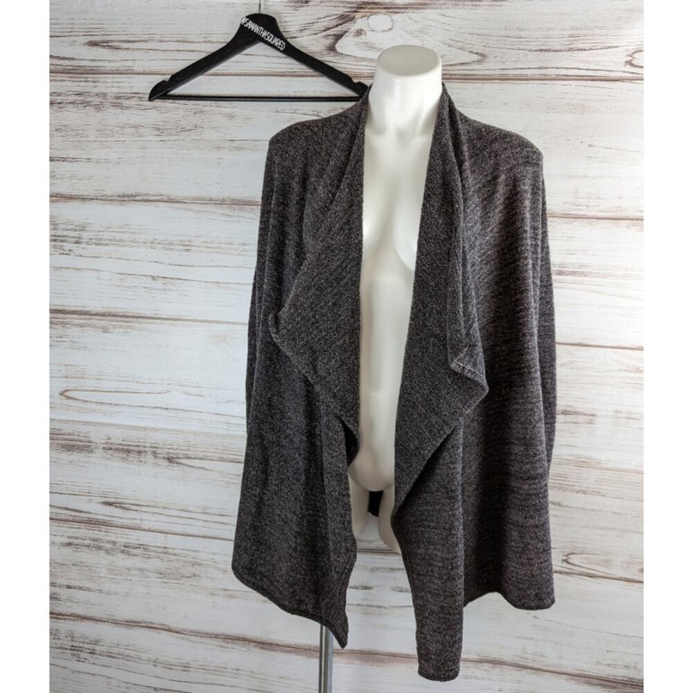 Shimera Gray Heather Cozy Cardi Open Front Sweater sz Small